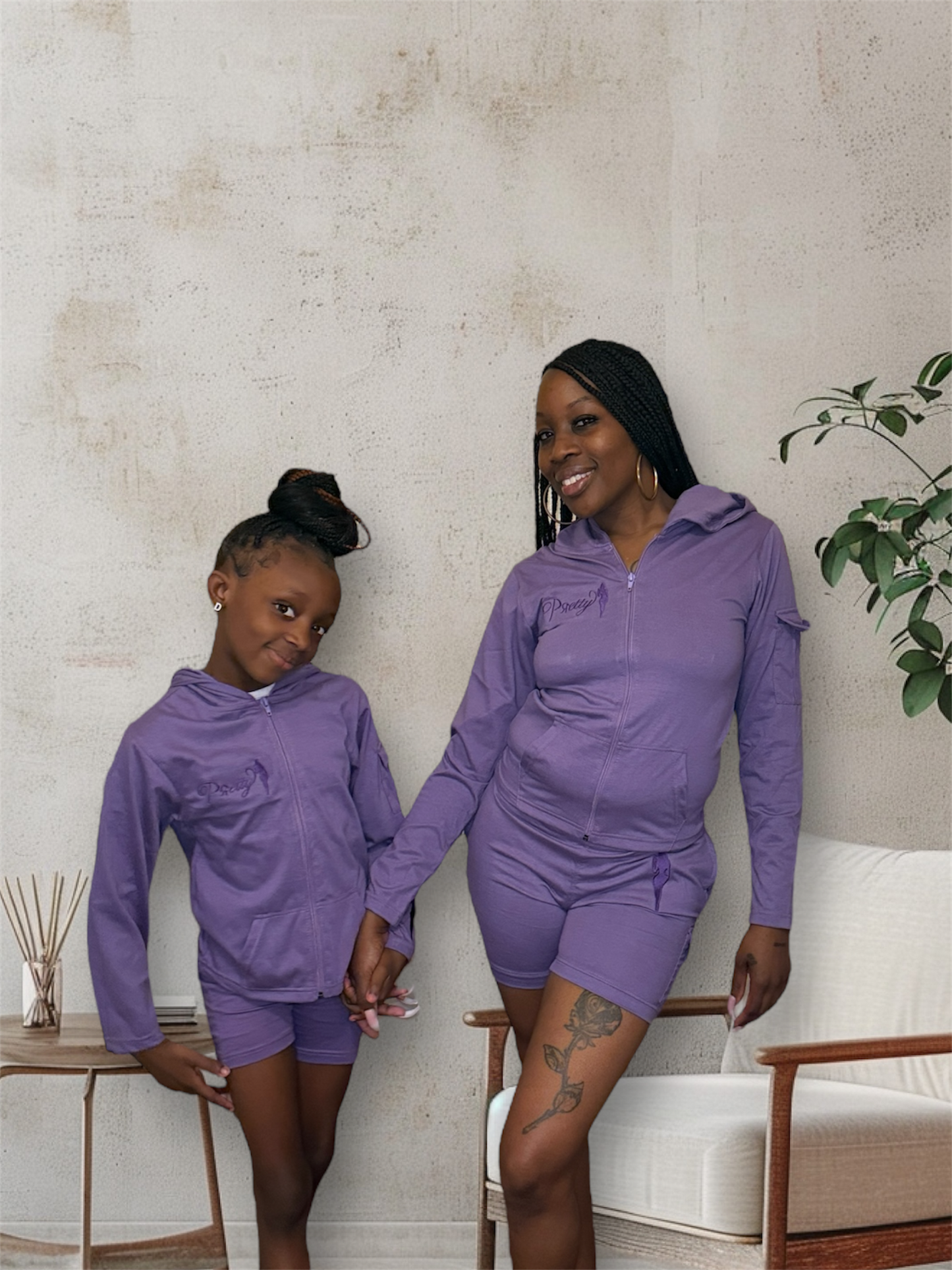 Purple PRETTY Biker Shorts- Little Girls