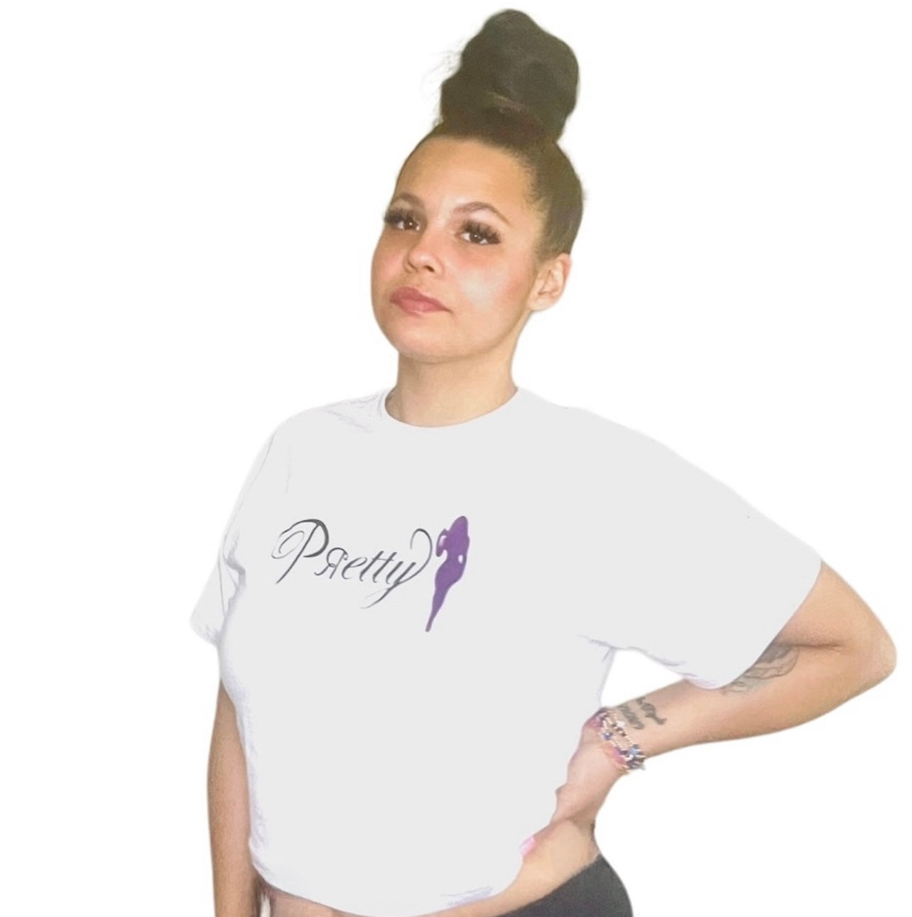 Pretty Oversized Crop Top- Purple