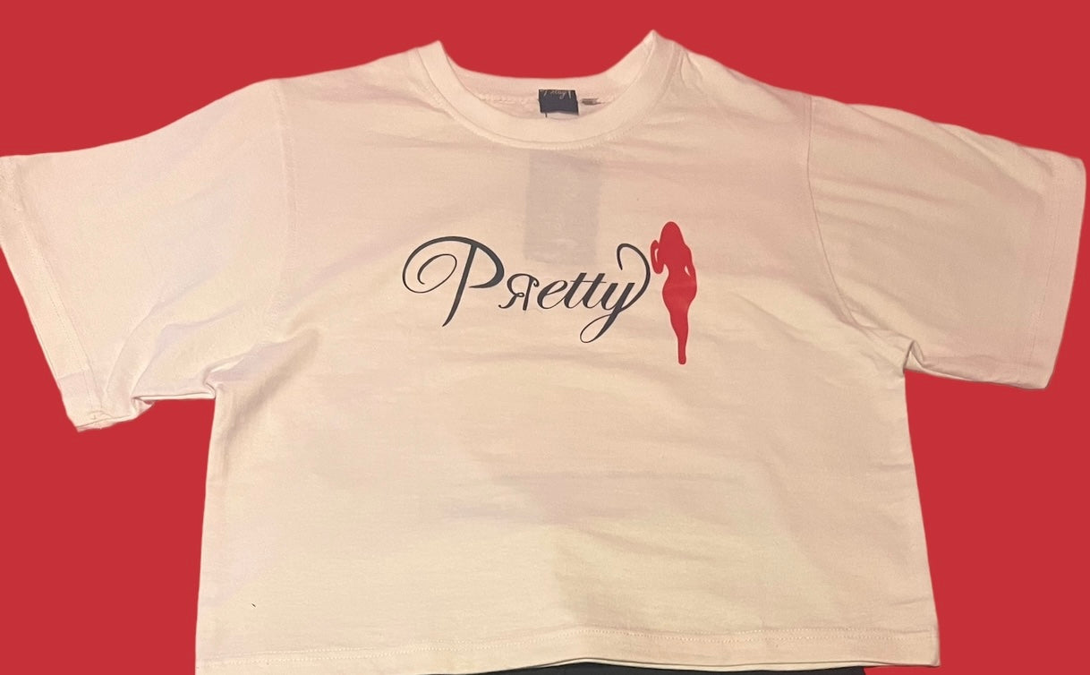 Pretty Oversized Crop Top- Red