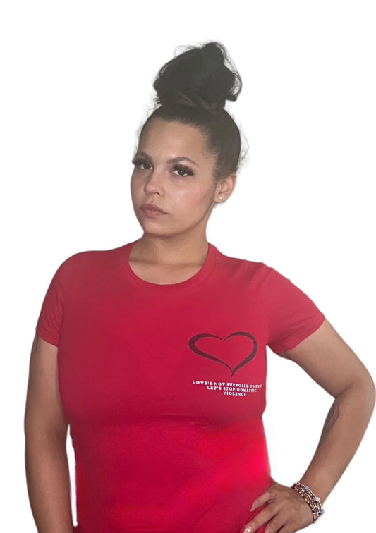Domestic Violence Tee- Red