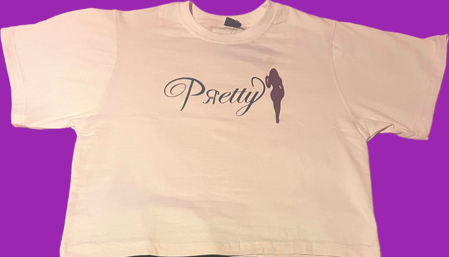 Pretty Oversized Crop Top- Purple