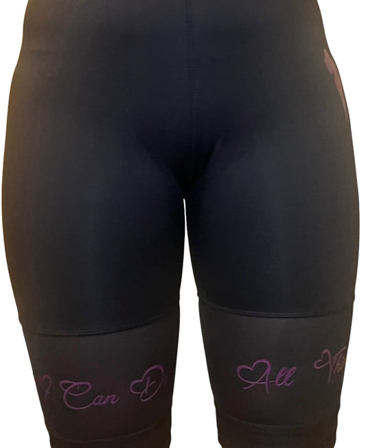 I Can Do All Things Biker Shorts- Black & Purple