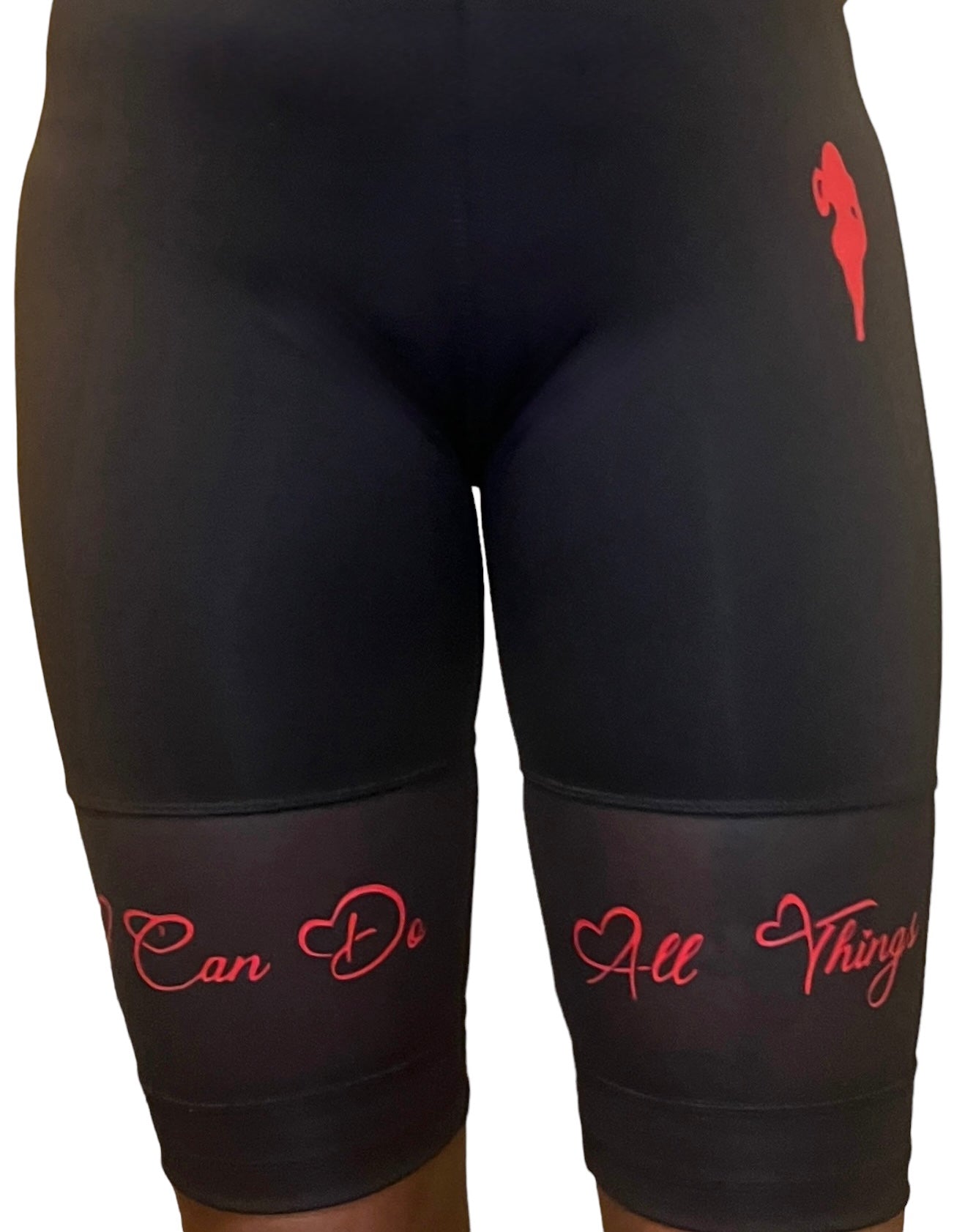 I Can Do All Things Biker Shorts- Red